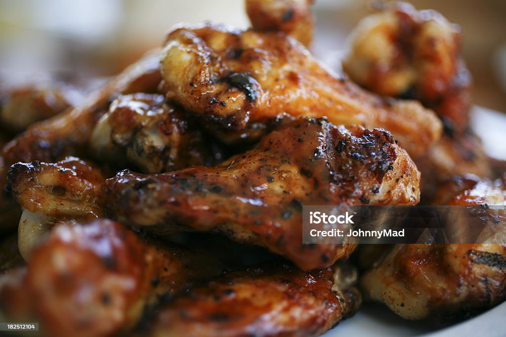Asas de frango ao barbecue - Foto de stock de Asa de Galinha royalty-free