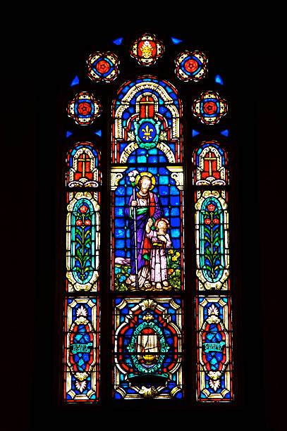 istock Stained Glass - Joseph and Jesus 182512370