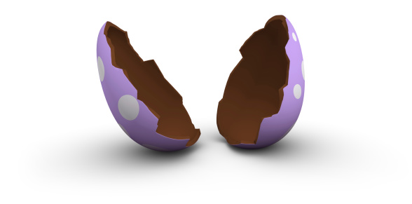 3d render of an open easter egg on white background.similar images: