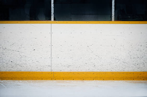 Hockey arena boards background stock photo