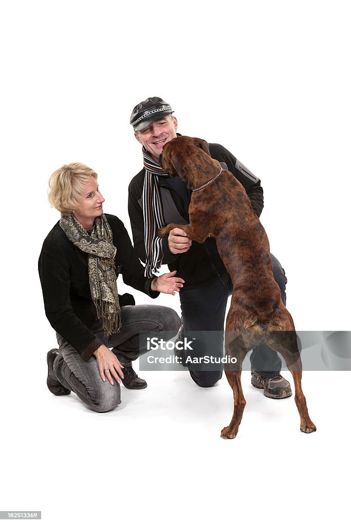Cão e seus proprietários - Foto de stock de 50-54 anos royalty-free