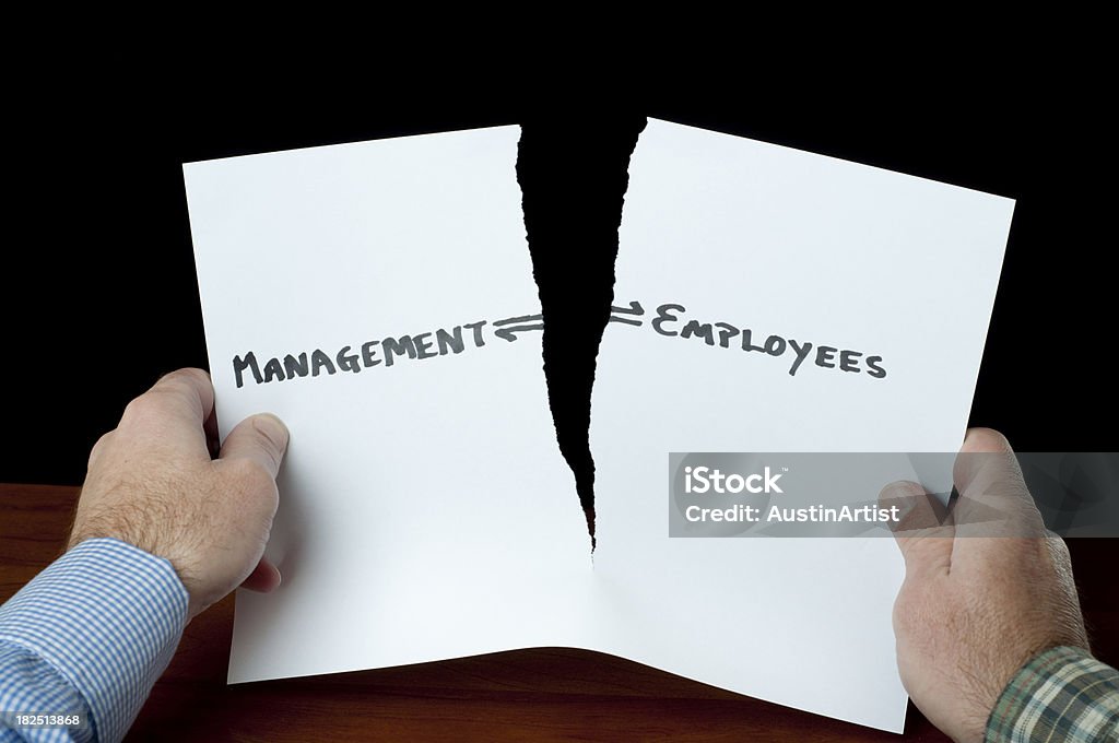 Management gegenüber Mitarbeitern - Lizenzfrei Arbeit und Beschäftigung Stock-Foto