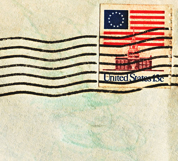 istock United States Flag Postage Stamp with Thirteen Stars 182513894