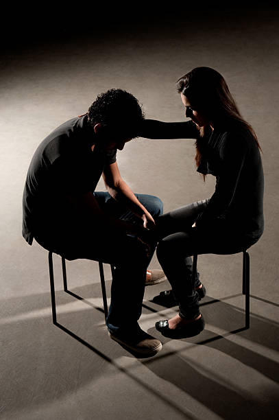 Couple sharing a sad moment