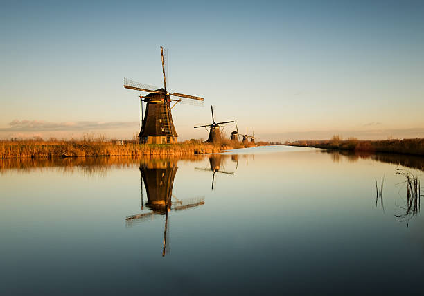 네덜란드 윈드밀 - tranquil scene windmill netherlands dutch culture 뉴스 사진 이미지