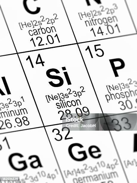 Foto de Tabela Periódica De Elementos Silicon e mais fotos de stock de Aula de Química - Aula de Química, Desfocado - Foco, Fotografia - Imagem