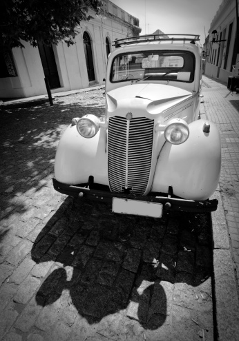 Lebanon, TN - May 13, 2022: Low perspective front view of a 1949 GMC 100 Panel Truck at a local car show.