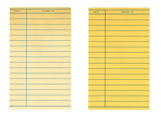 istock Vintage Library Book Borrow Sign-Out Card 182514689