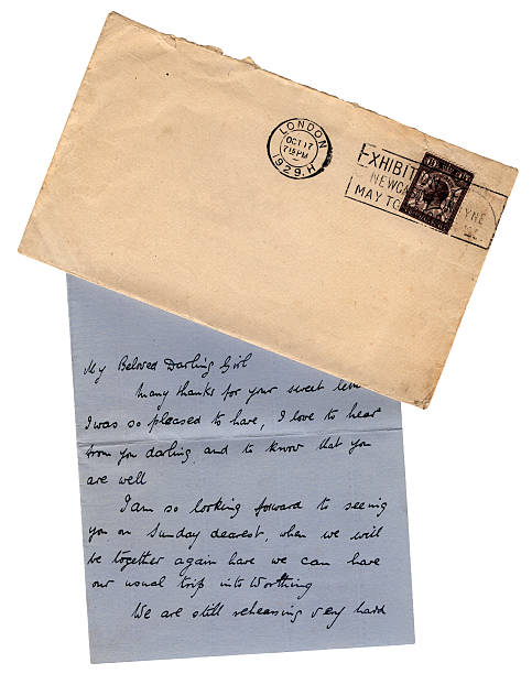 istock Envelope and love letter from London, 1929 182515329