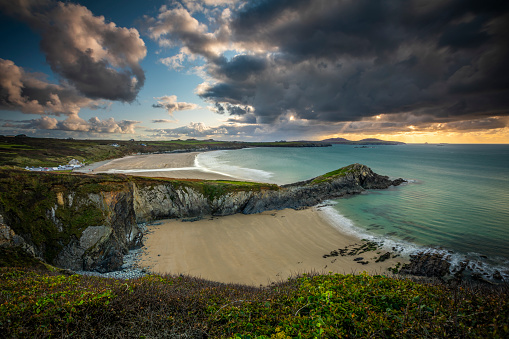 Beach at the Pembrokeshire coast path in Wales, UK