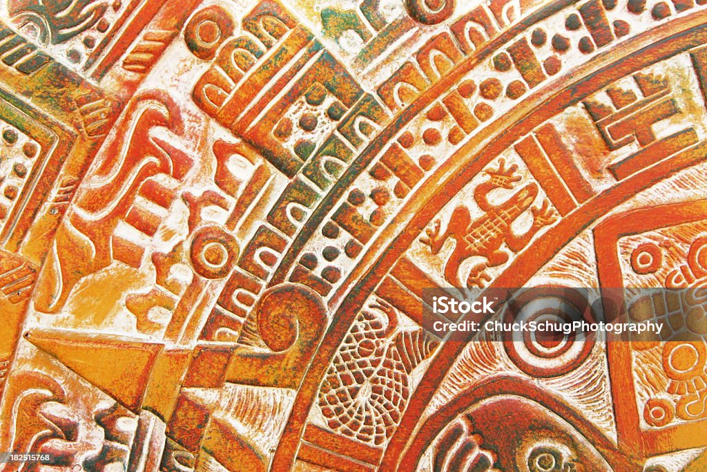 Aztec Design Keramikfliesen Dekor - Lizenzfrei Mexiko Stock-Foto