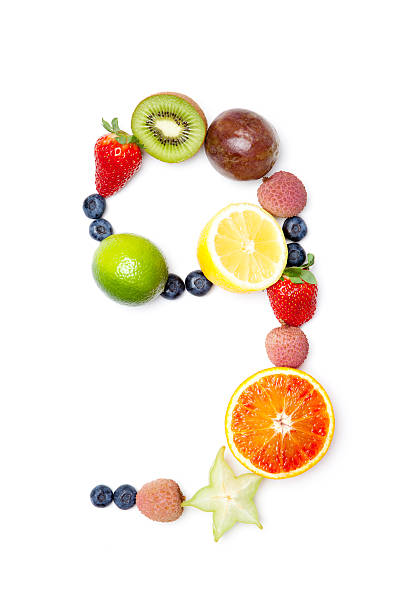 istock Number nine made of fruit 182515784