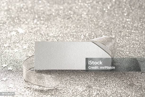 Blank Silver Place Card Stock Photo - Download Image Now - Blank, Celebration, Ceremony