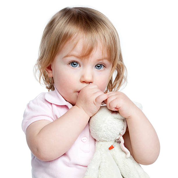 istock Cute little girl with bunny 182516135