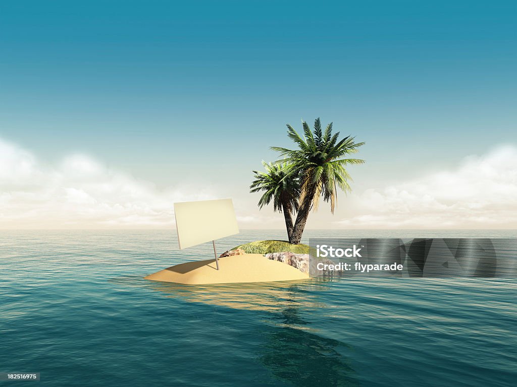 Isola di segno messaggio - Foto stock royalty-free di Concetti