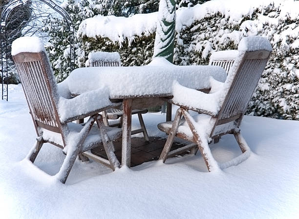 istock Snowy garden and terrace 182517001