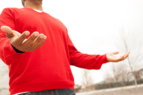 worship - applauding contemplation praying arms outstretched stock-fotos und bilder