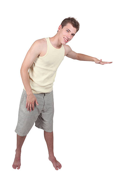 istock Casual male indicating height requirement 182518109