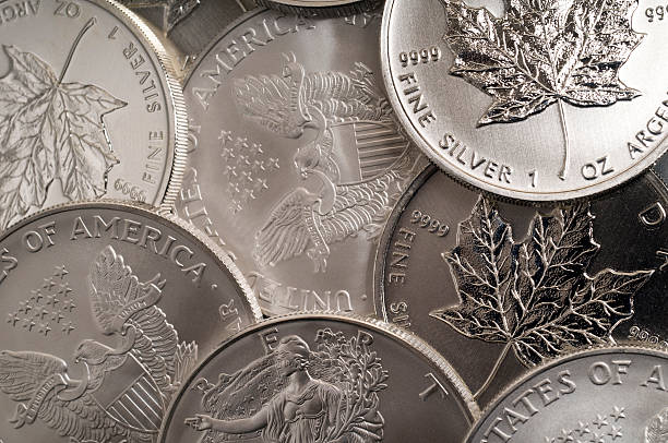 istock Pure silver bullion coins 182518884