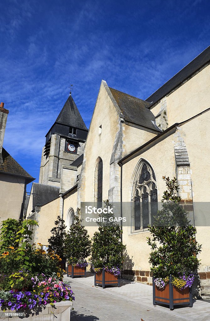 Igreja de St Martin's Torre de Relógio em Aubigny-sur-Nère - Royalty-free Ao Ar Livre Foto de stock