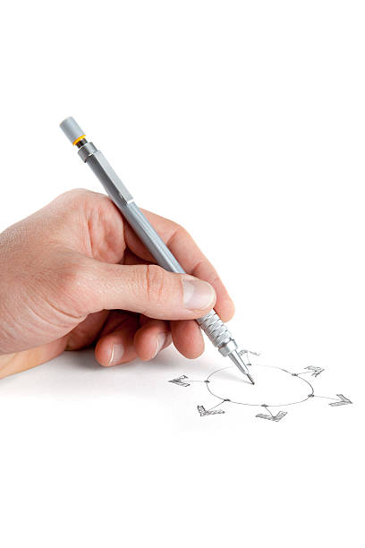 istock Person Touching the Center of a Flow Process Chart 182519108