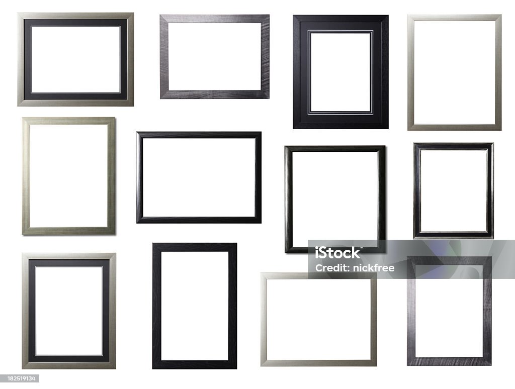 Moldura de prata e preto seleção - Foto de stock de Moldura de Quadro - Equipamento de arte e artesanato royalty-free