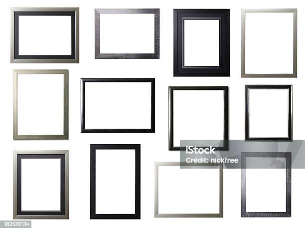 Foto de Moldura De Prata E Preto Seleção e mais fotos de stock de Moldura de Quadro - Equipamento de arte e artesanato - Moldura de Quadro - Equipamento de arte e artesanato, Moldura de Quadro - Composição, Moderno