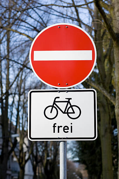 istock German Traffic sign - no entry, bicycles free 182519283