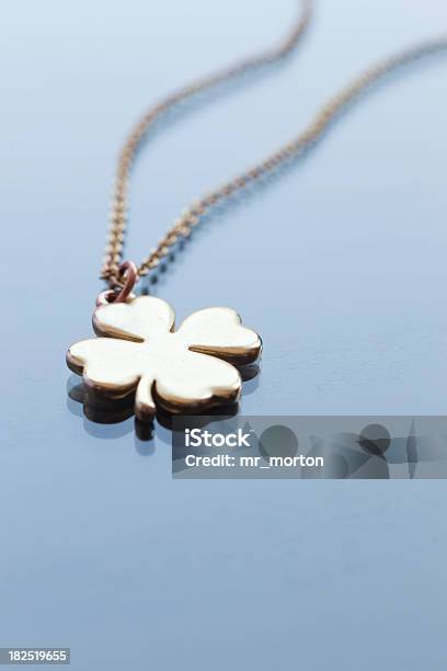 Golden Shamrock Necklace Stock Photo - Download Image Now - Pendant, Clover, Beauty