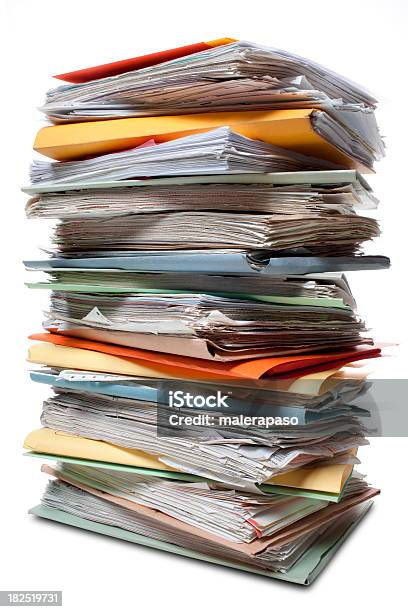 File Folders Stock Photo - Download Image Now - File Folder, Messy, Arranging