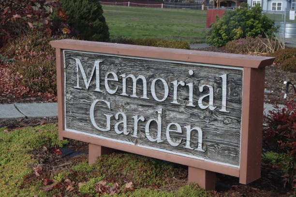 Entrance To A Church's Memorial Garden stock photo