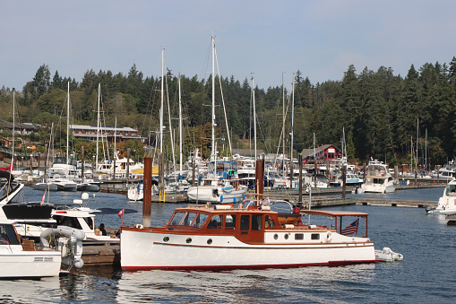 The quiet harbor at Ganges on Salt Spring Island, Canada