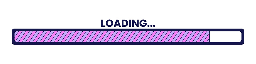 80s Loading Bar 80s Retro Stripes Loading Bar 2d Linear Cartoon Object Stock ...