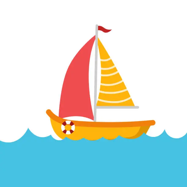 Vector illustration of yacht sailboat