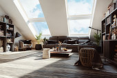 Modern loft apartment living room
