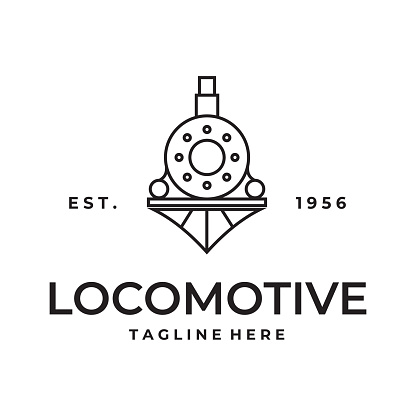 locomotive line art Icon vector icon template design illustration