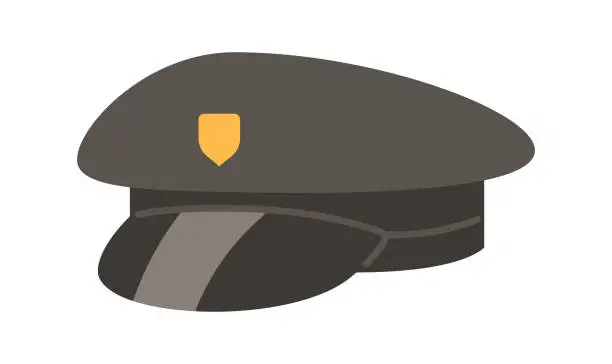 Vector illustration of Policeman hat 2D cartoon object