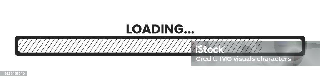80s Loading Bar 80s Retro Stripes Loading Bar Black And White 2d Line Cartoon Object ...