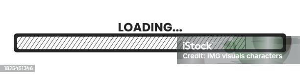 80s Loading Bar 80s Retro Stripes Loading Bar Black And White 2d Line Cartoon Object ...