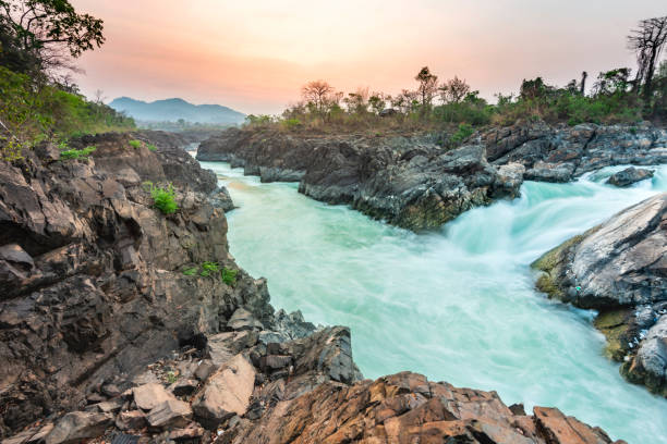Li Phi Somphamit Waterfalls-Don Khon island,Si Phan Don,Southern Laos.