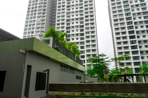 Sai Wan Estate, Public Apartment Building Detail in Hong Kong