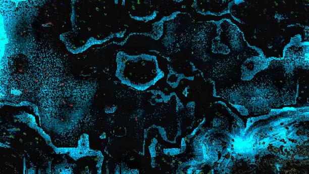 istock Illuminated turquoise color with black background 1825494022