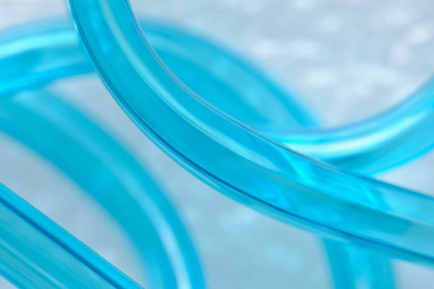 Abstract background swirling, transparent blue tube