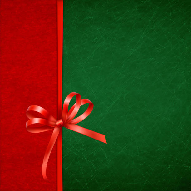 istock Christmas print background card with red ribbon 1825584357