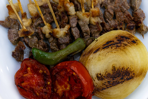 Turkish stick shish kebab.