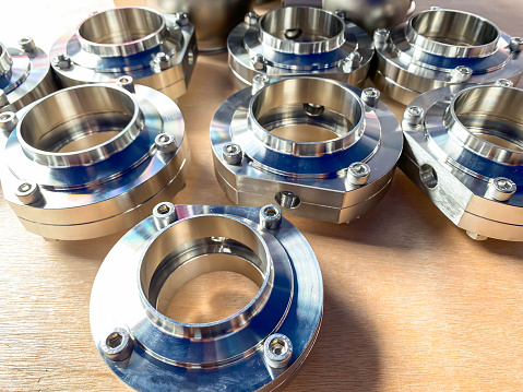 New freshly stainless steel flanges.