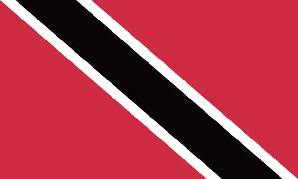Vector illustration of Flag of Trinidad and Tobago. Flag icon. Standard color. Standard size. A rectangular flag. Computer illustration. Digital illustration. Vector illustration.