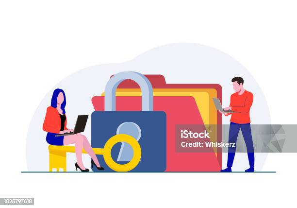 Flat Illustration Of Data Protection Concept Safety And Confidential ...