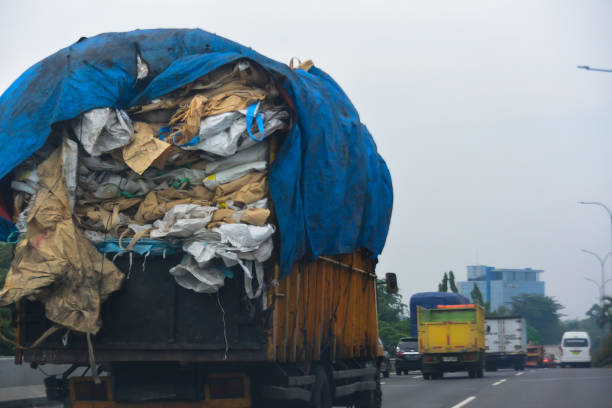 istock Trucks with loads exceeding their capacity on the highway 1825811928