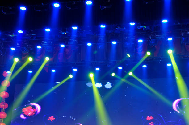 istock Stage lighting effect in the dark, close-up pictures 1825875070